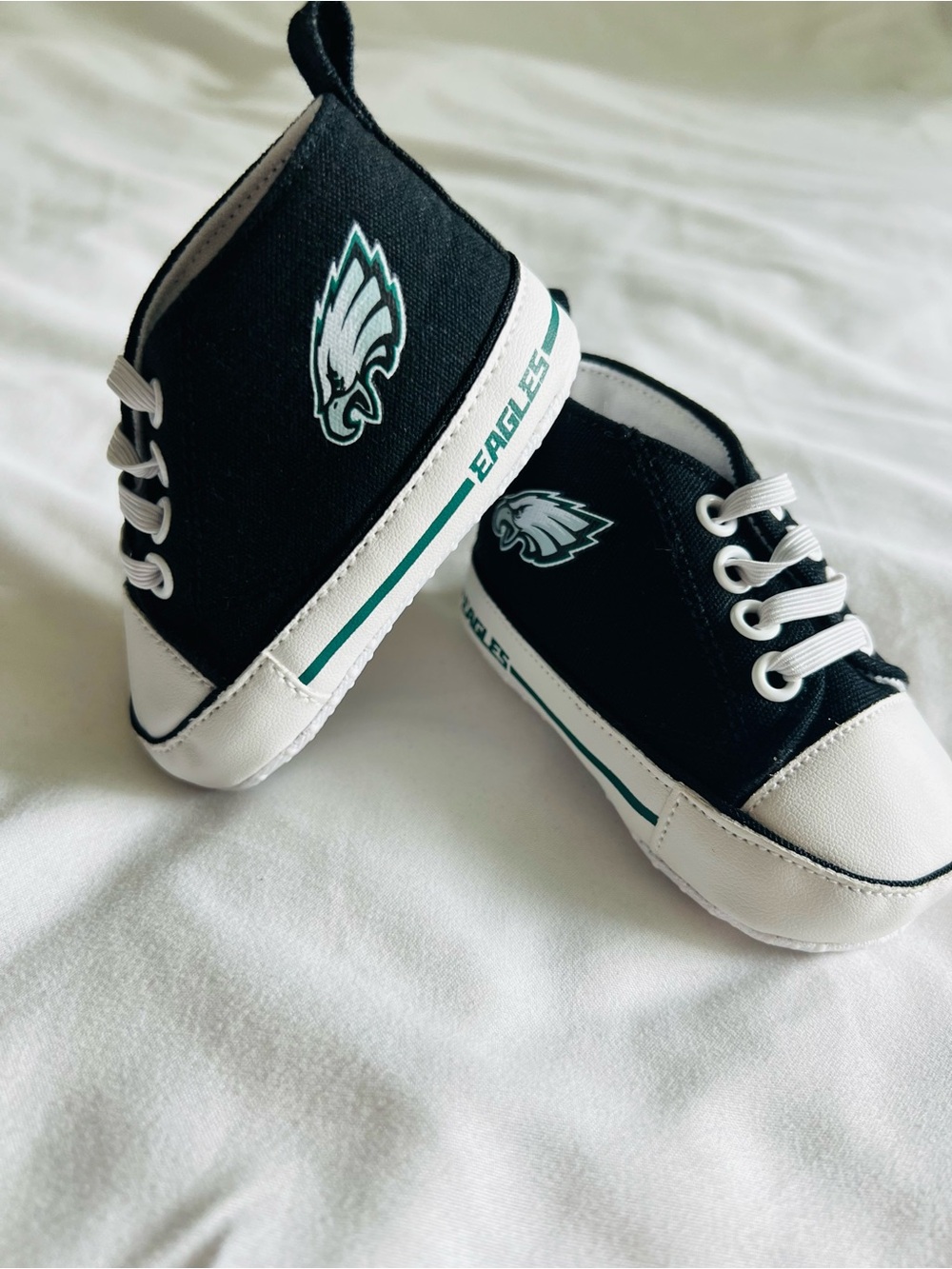 Baby Fanatic Black & White Baby Eagles Slip-On Sneakers (#137)